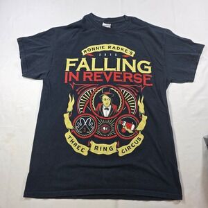Falling In Reverse Three Ring Circus 2015 Tour Shirt Ronnie Radke Black S